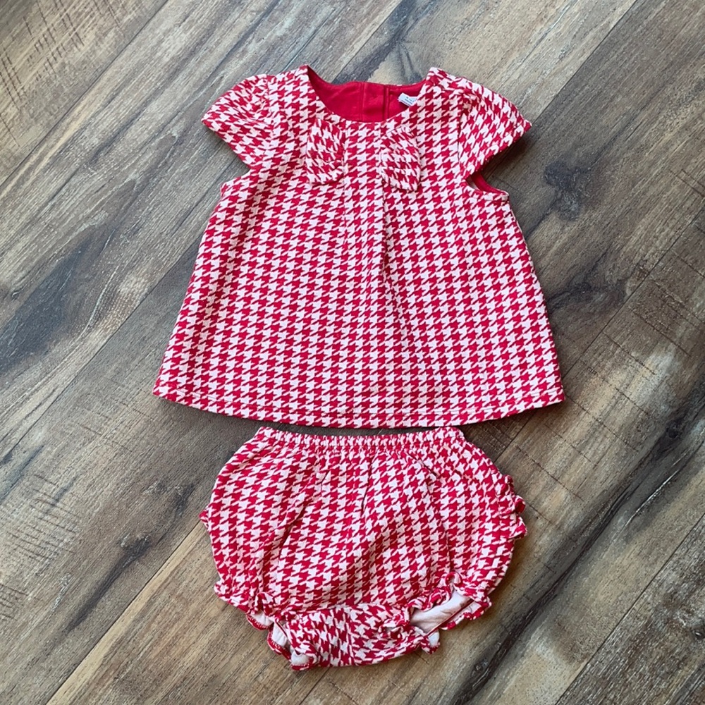 Janie & jack matching plaid print set 6/12